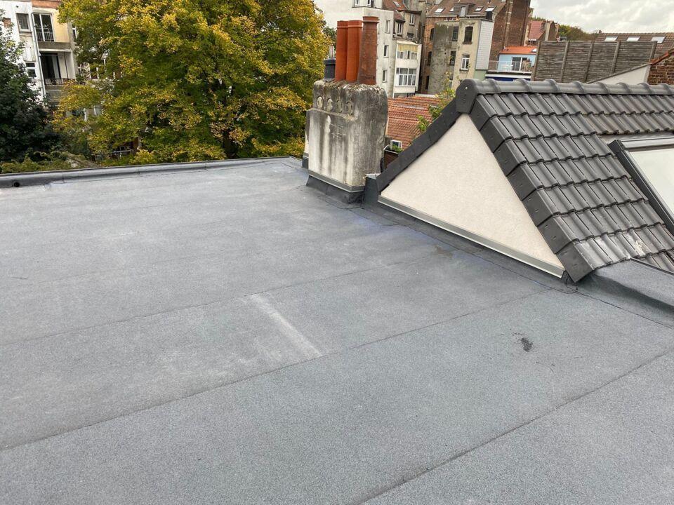 Toiture plate en roofing